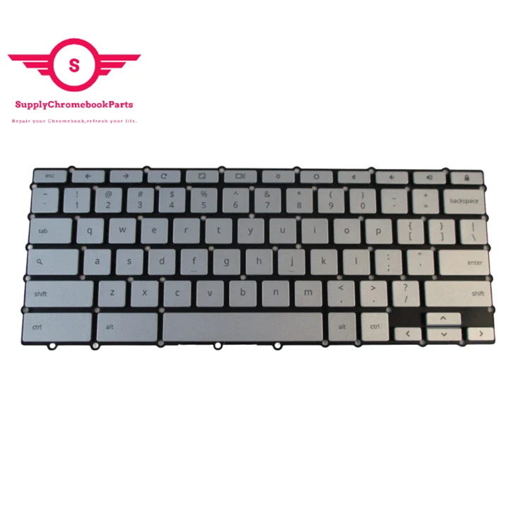 For Asus Chromebook Flip C434 C434TA Silver US Backlit Keyboard
