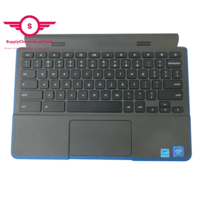 For Dell Chromebook 11 (3120) Palmrest Touchpad With Keyboard Blue Trim