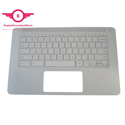 For HP Chromebook 14 CA White Palmrest With Keyboard L17094-001
