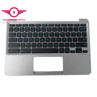 Replacement Keyboard For Asus Chromebook C202SA Silver Palmrest 90NX00Y1-R30120