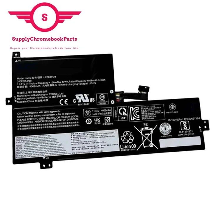For Lenovo 11 100E GEN 4 300e Gen 4 (MediaTek) Chromebook Battery 5B11K08432 L22M3PG0