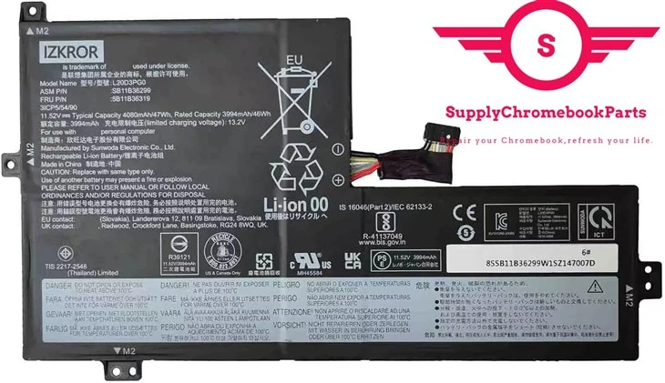 For Lenovo 11 500e Gen 3 Chromebook Battery L20M3PG2